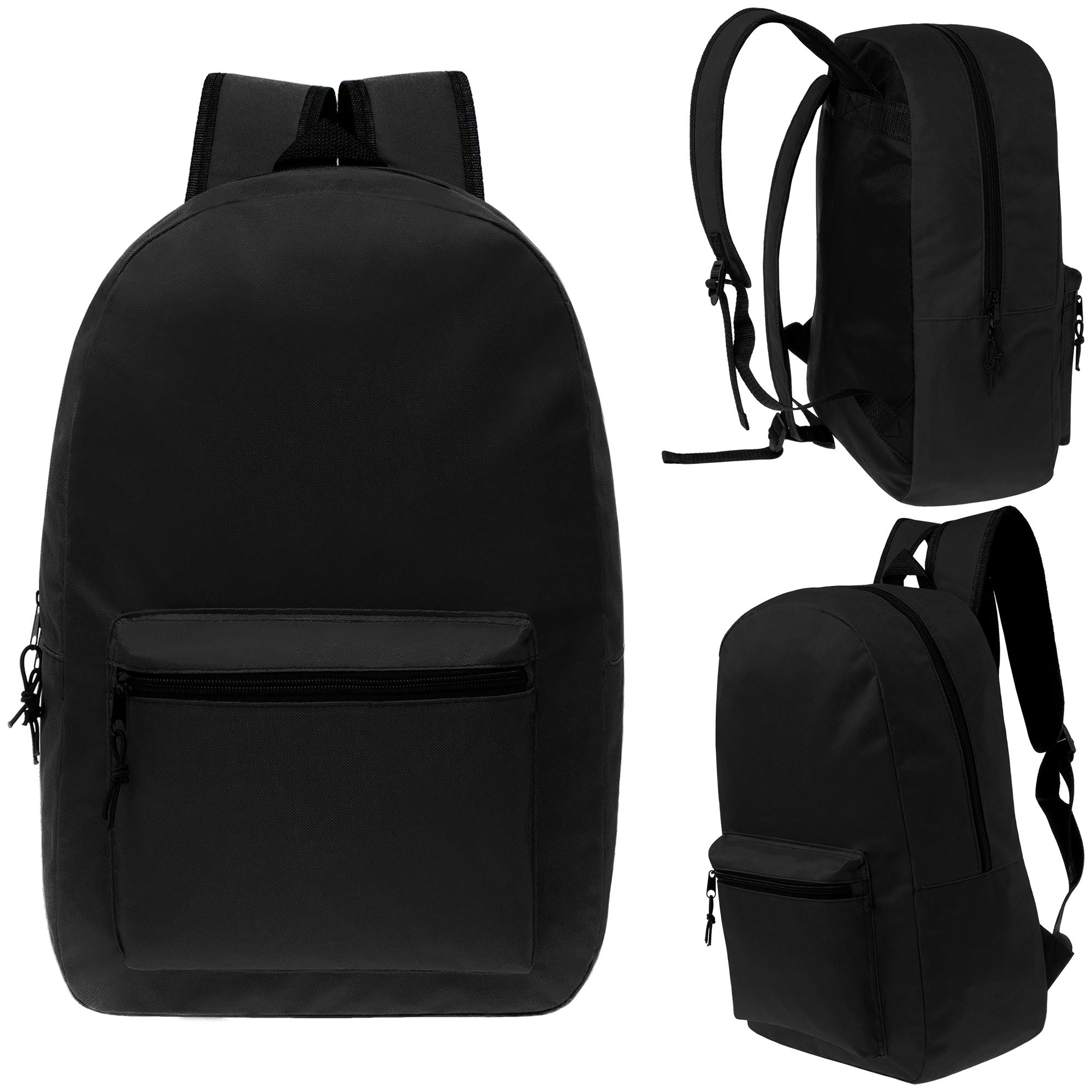 Wholesale Kids 15 Inch Backpacks in Black Back to School