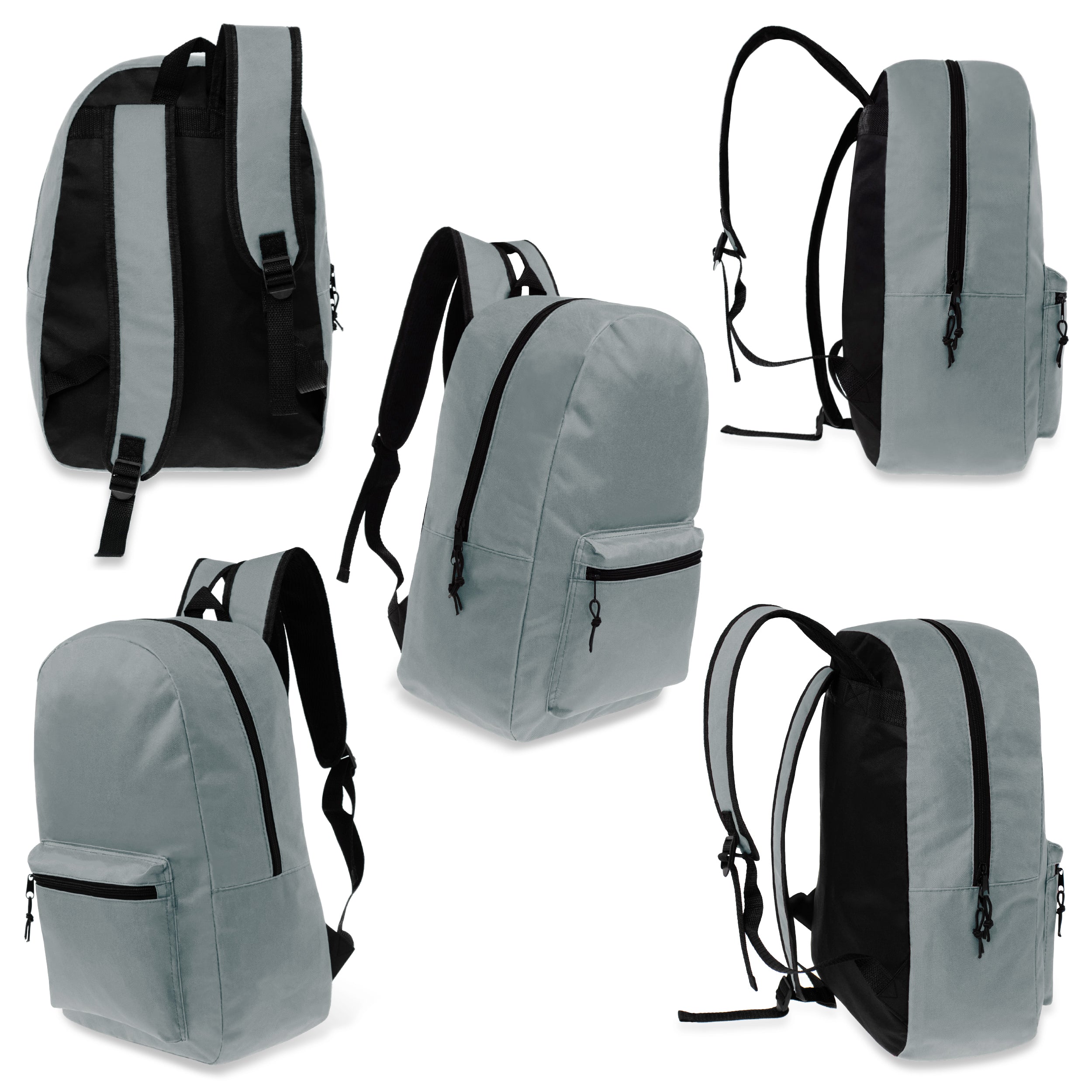 Plain shop grey backpack