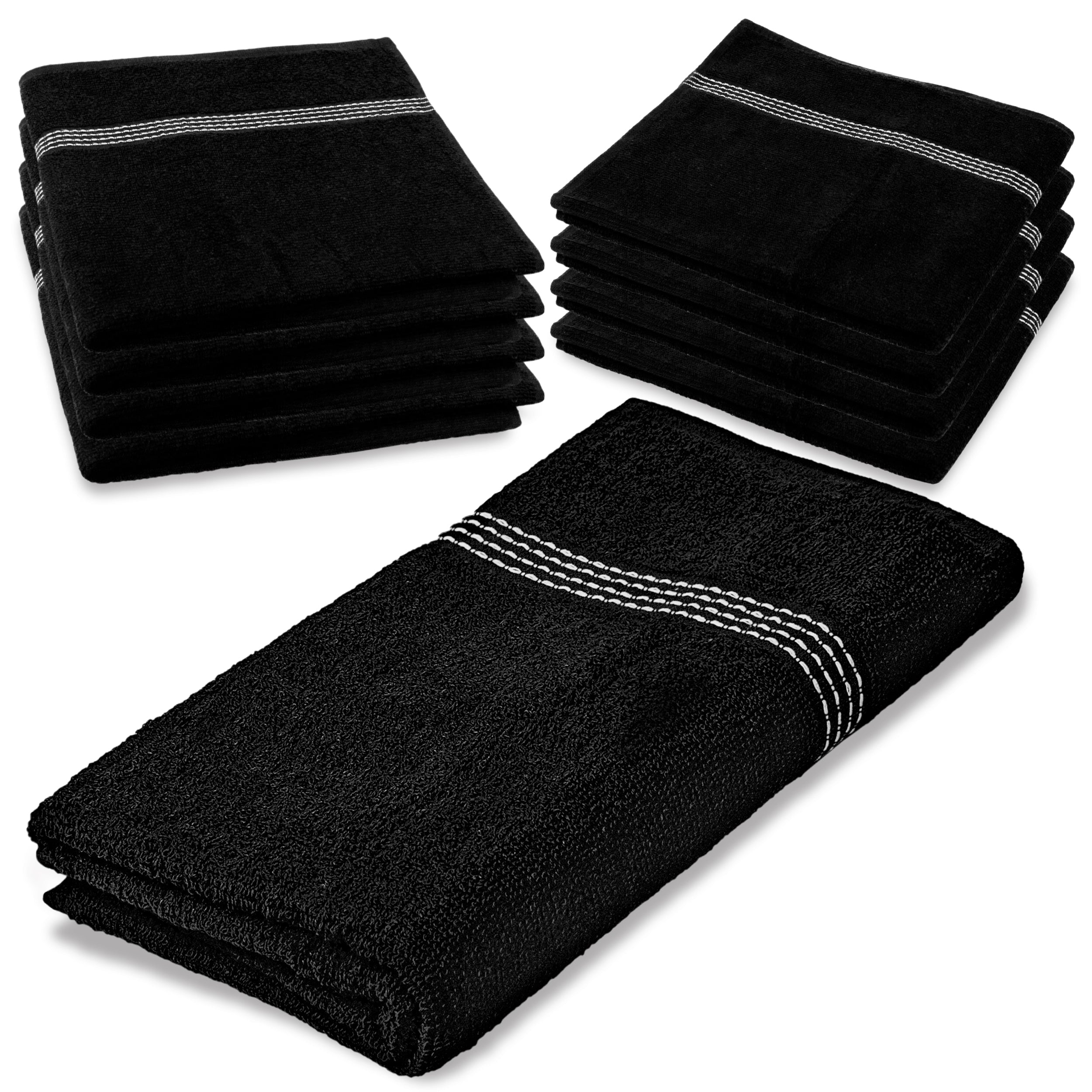 27"x50" Black Wholesale Value Bath Towels 48-Pack – Bulk Case of 48