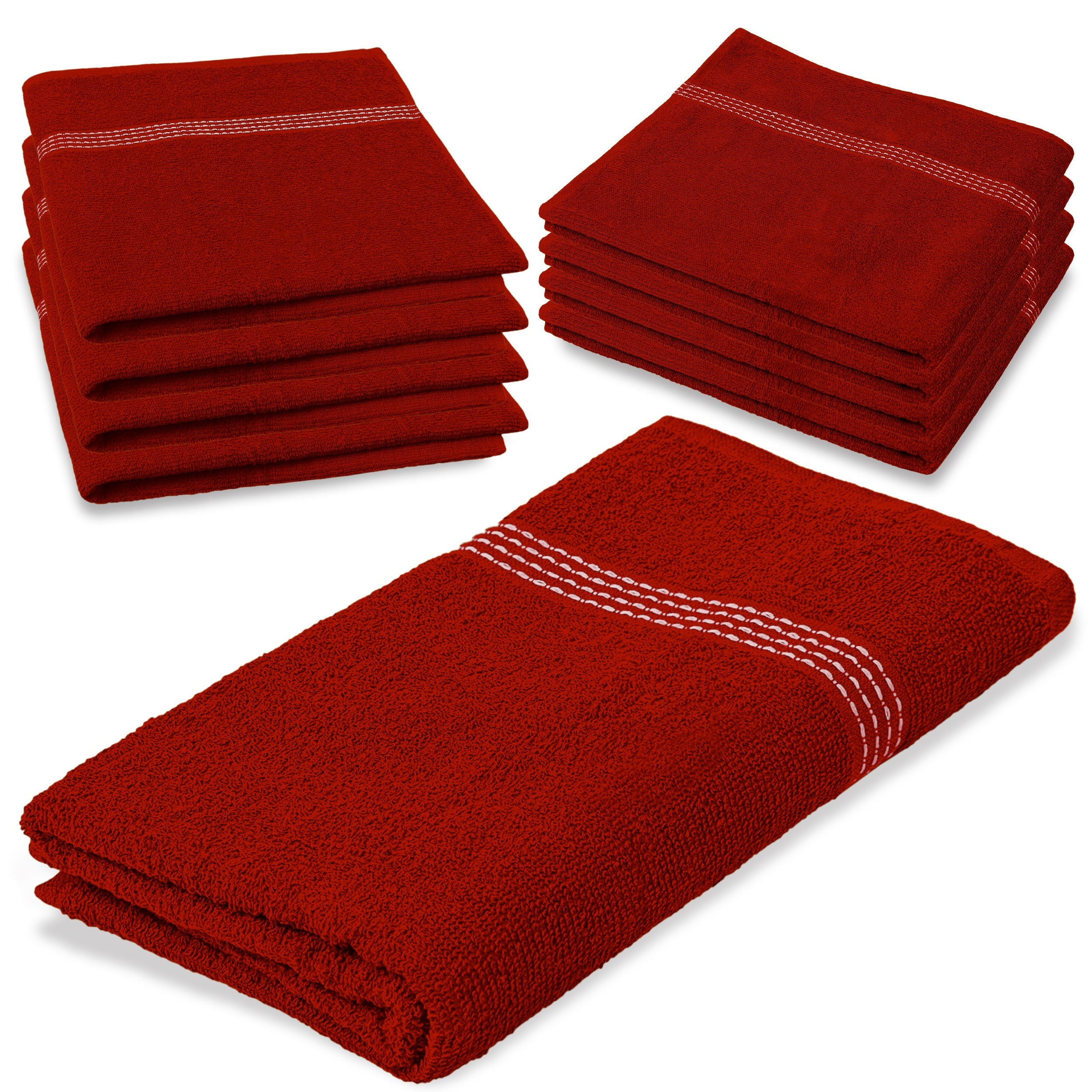 27"x50" Dark Red Wholesale Value Bath Towels 8-Pack – Bulk Case of 8