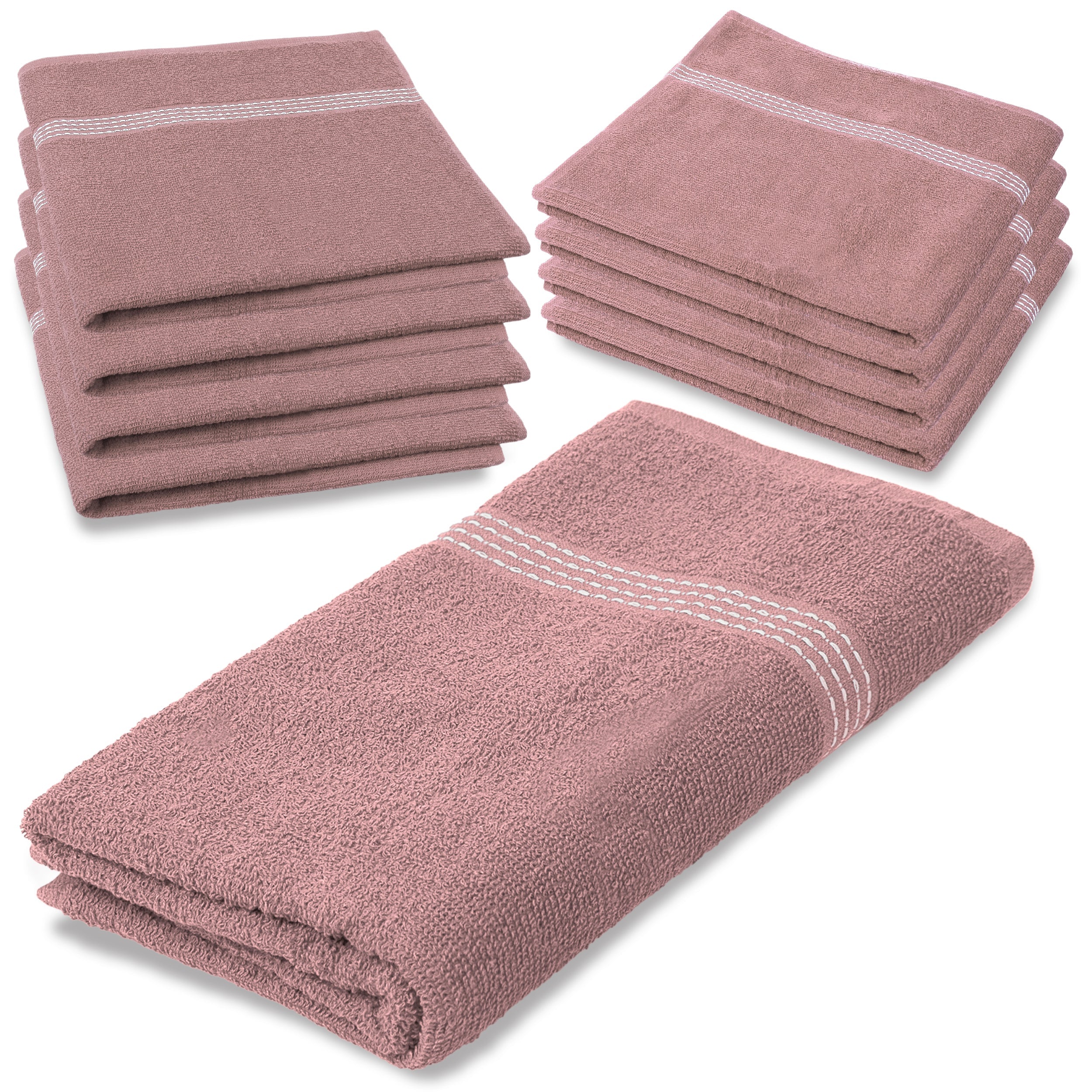 27"x50" Light Pink Wholesale Value Bath Towels 8-Pack – Bulk Case of 8