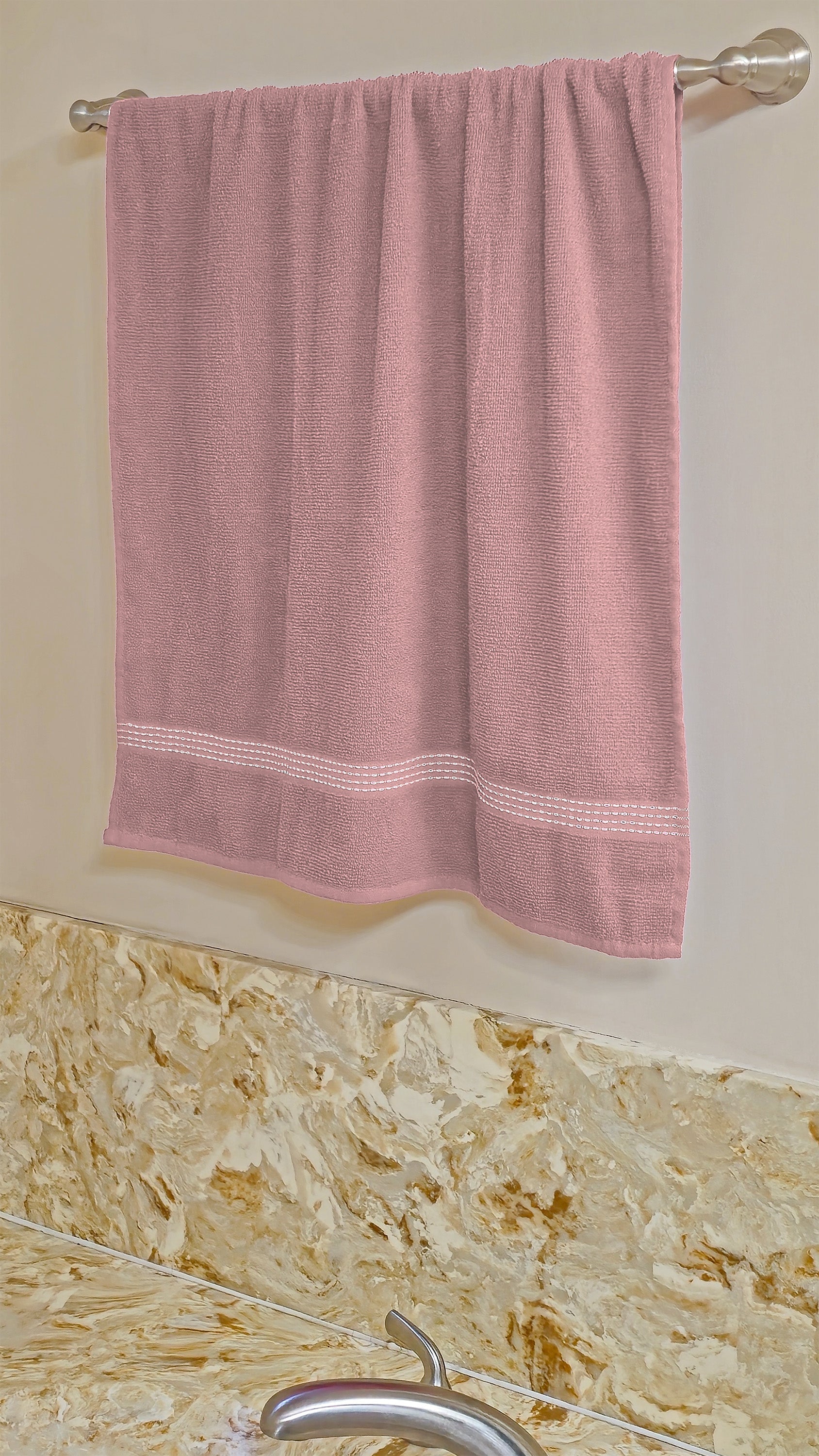 27"x50" Light Pink Wholesale Value Bath Towels 48-Pack – Bulk Case of 48