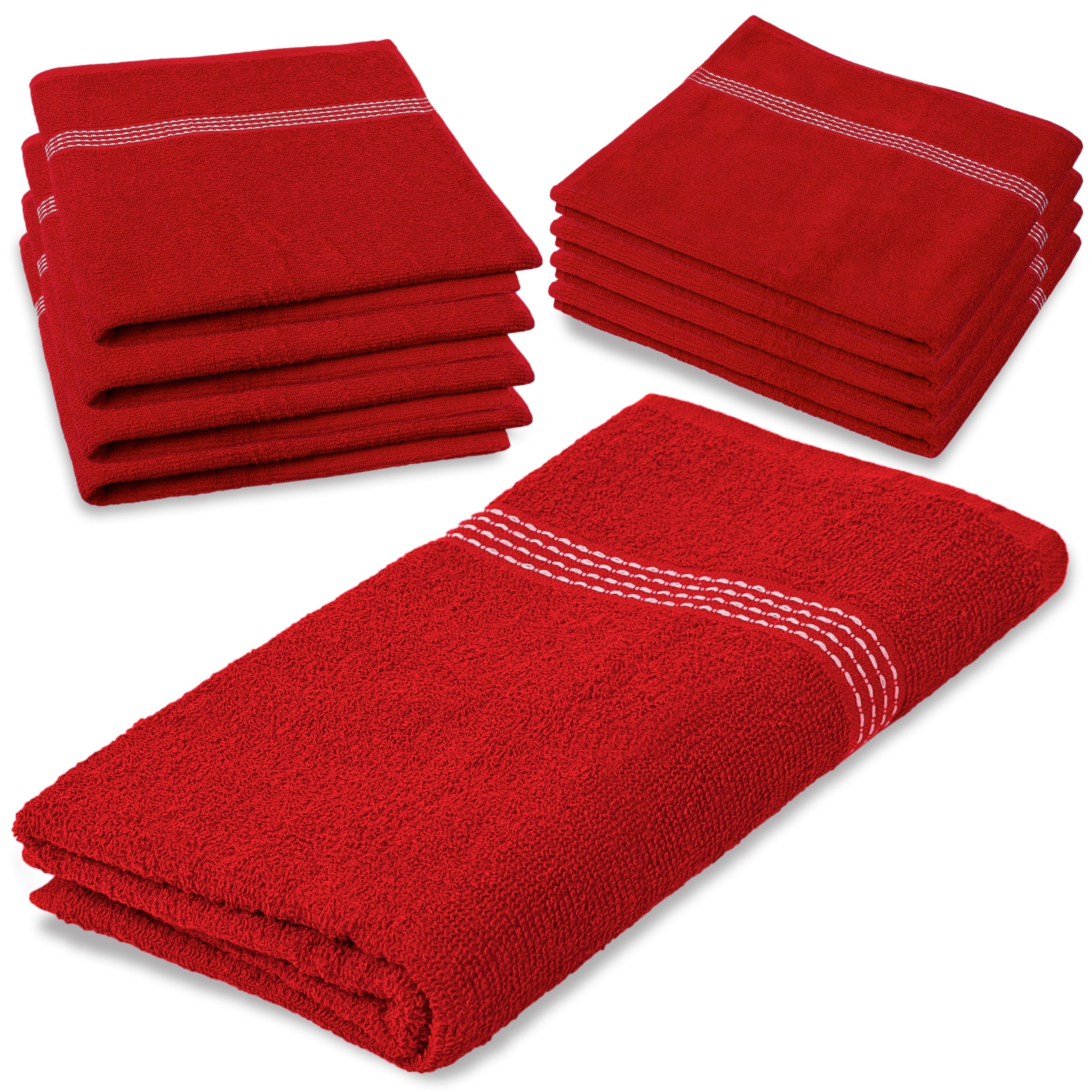 27"x50" Red Wholesale Value Bath Towels 48-Pack – Bulk Case of 48