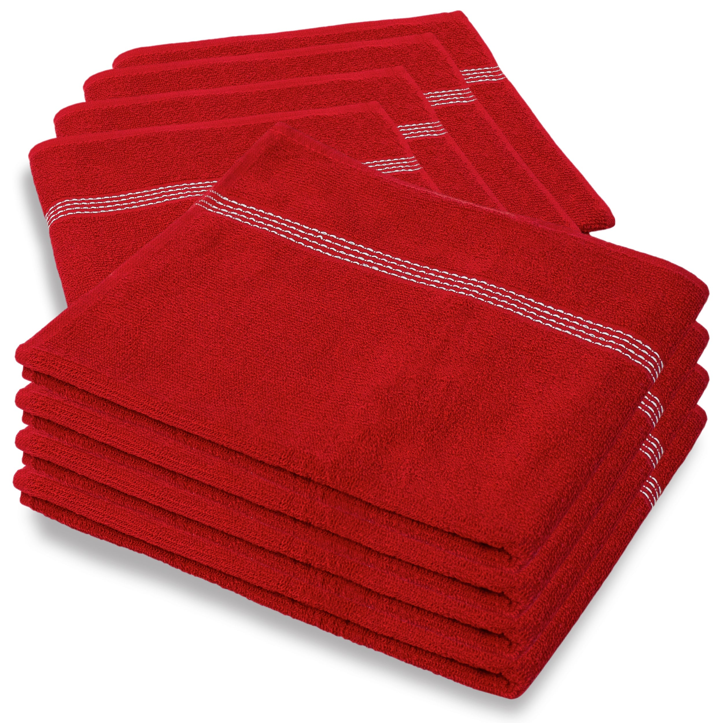 27"x50" Red Wholesale Value Bath Towels 48-Pack – Bulk Case of 48