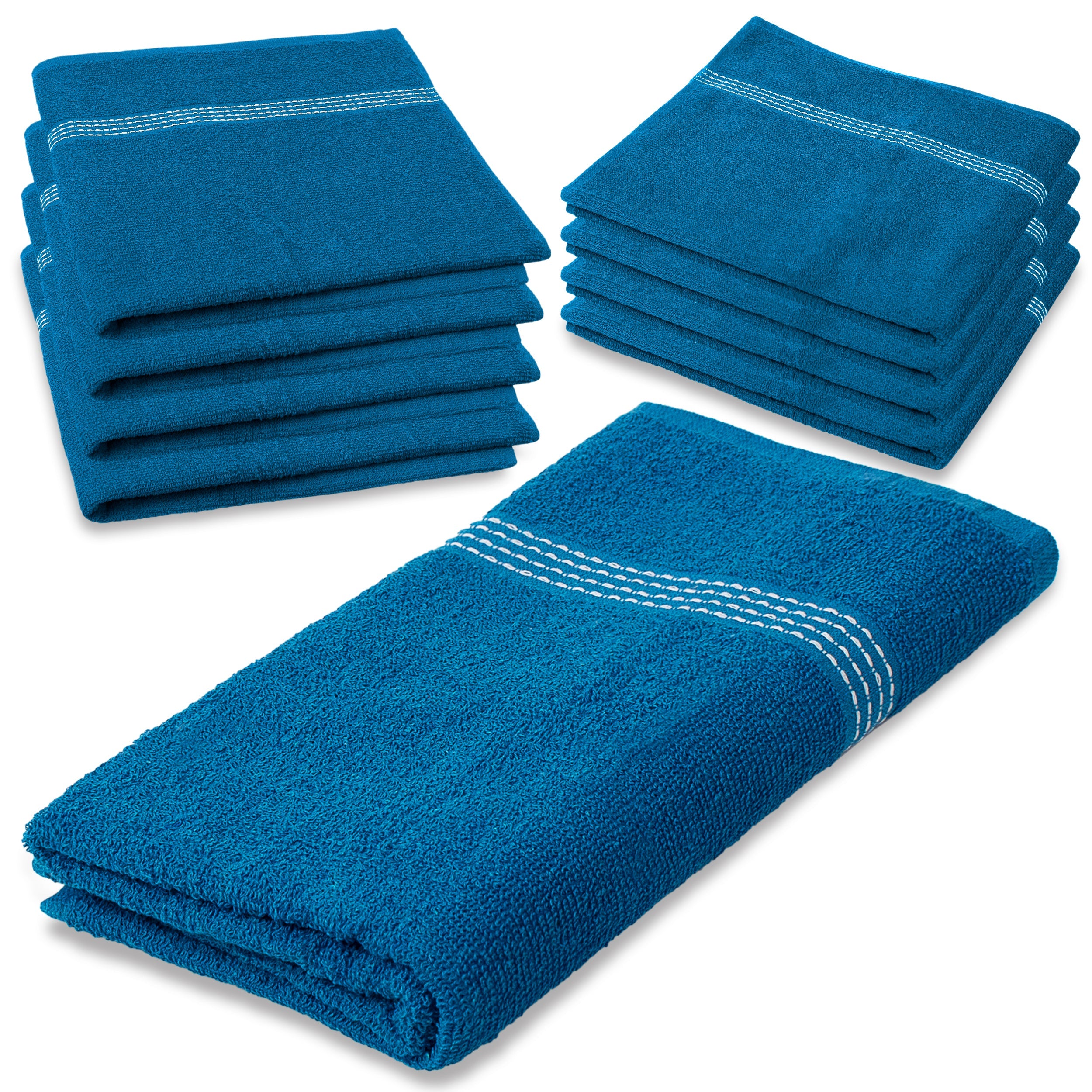 27"x50" Sky Blue Wholesale Value Bath Towels 8-Pack – Bulk Case of 8