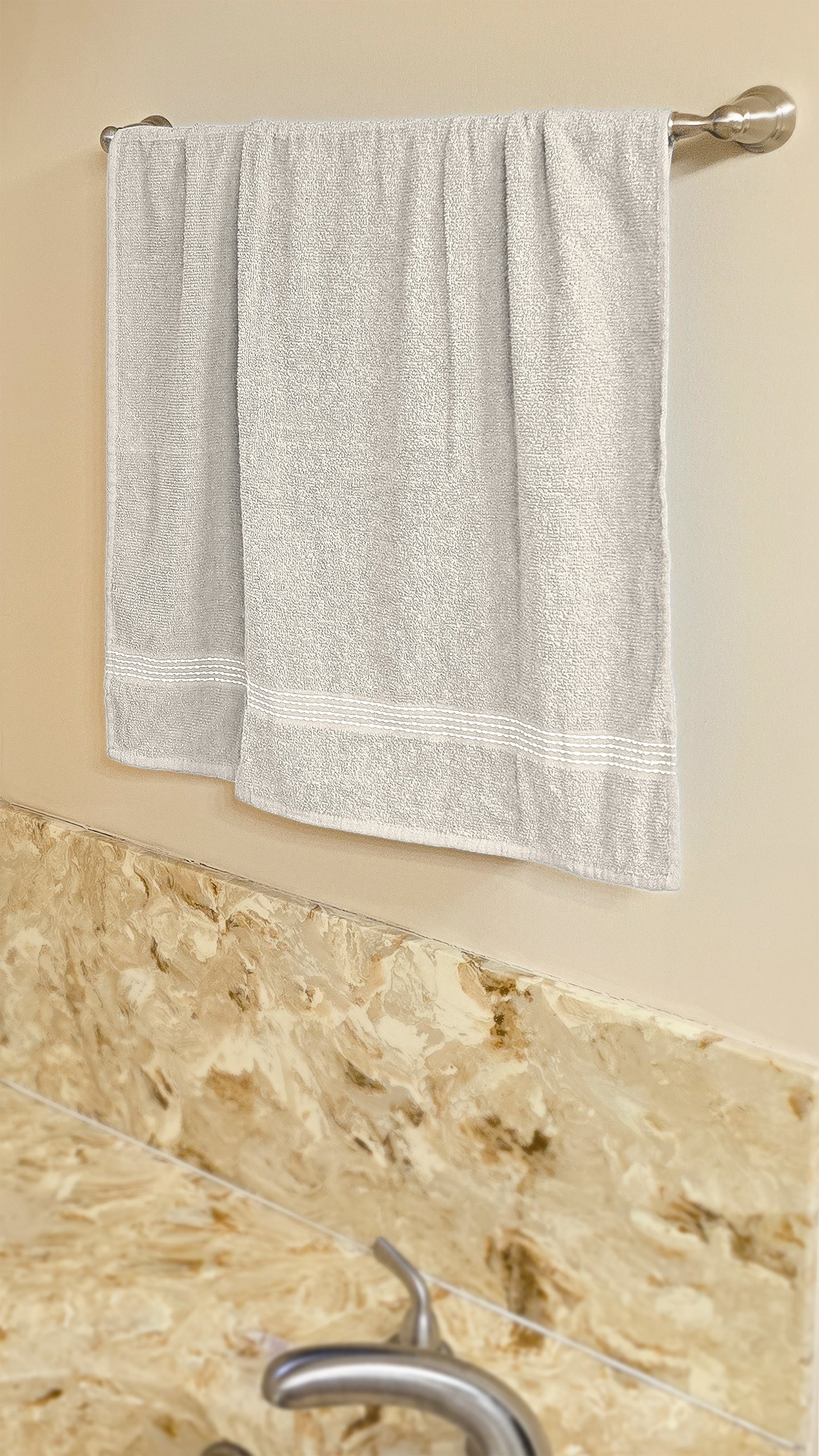 27"x50" White Wholesale Value Bath Towels 8-Pack – Bulk Case of 8