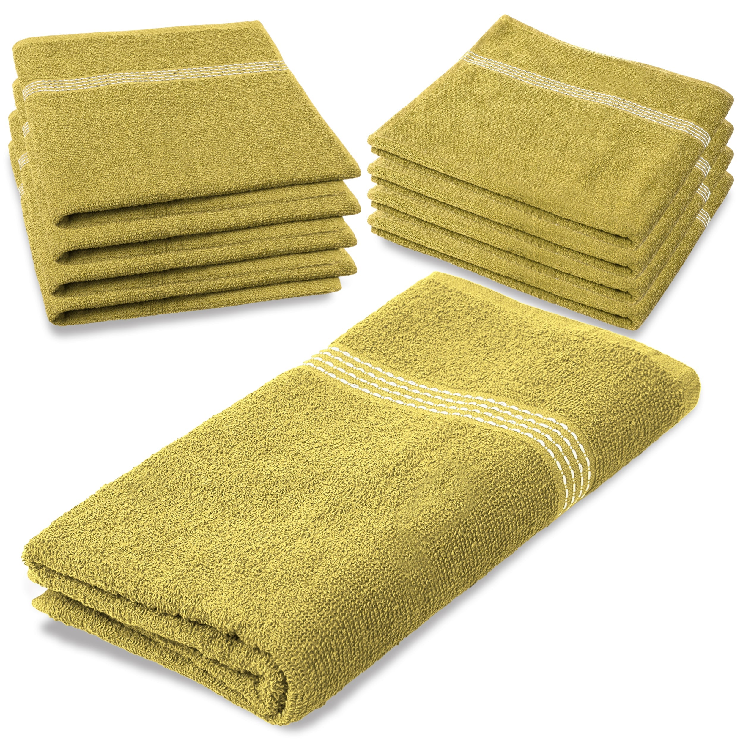 27"x50" Yellow Wholesale Value Bath Towels 8-Pack – Bulk Case of 8