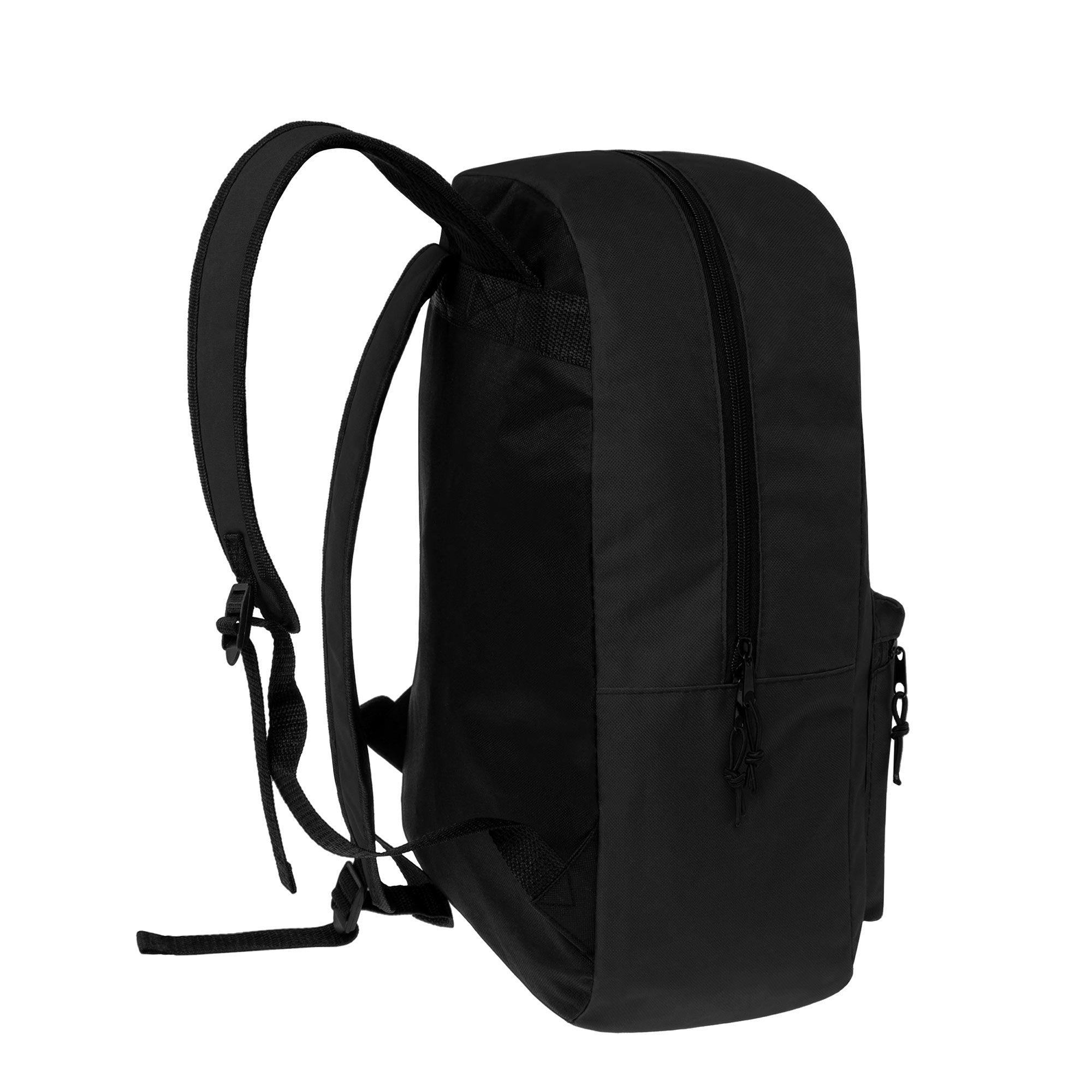 Moda West 15 Kids Basic Wholesale Backpack in Black Bulk Case of 24