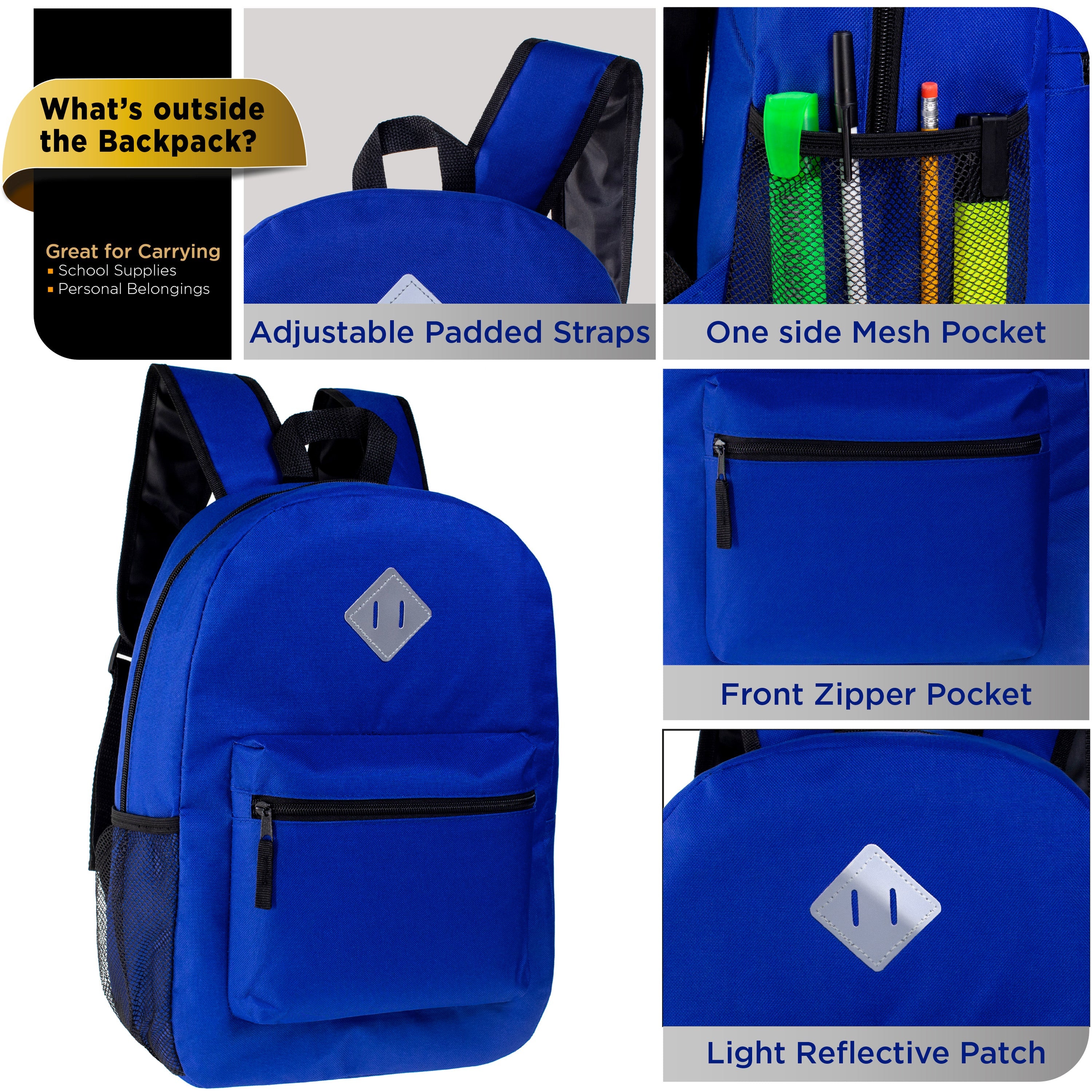 12 Diamond Patch 17" Backpacks, 12 Winter Item Sets & Your Choice of 12 Bulk Hygiene Kits - Wholesale Homeless Care Package