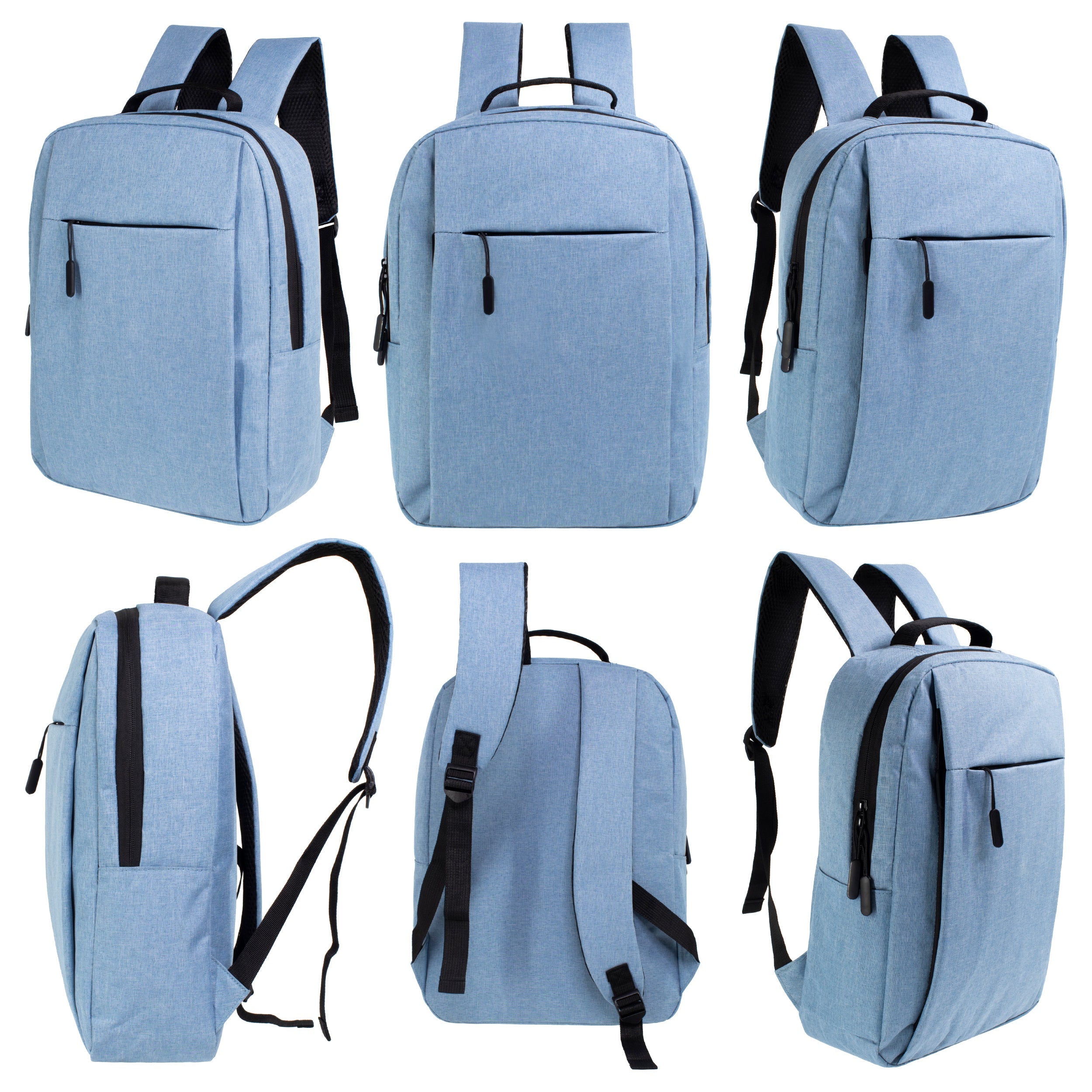 16" Wholesale Premium Laptop Backpacks in 3 Colors - Wholesale Case of 24 Bookbags