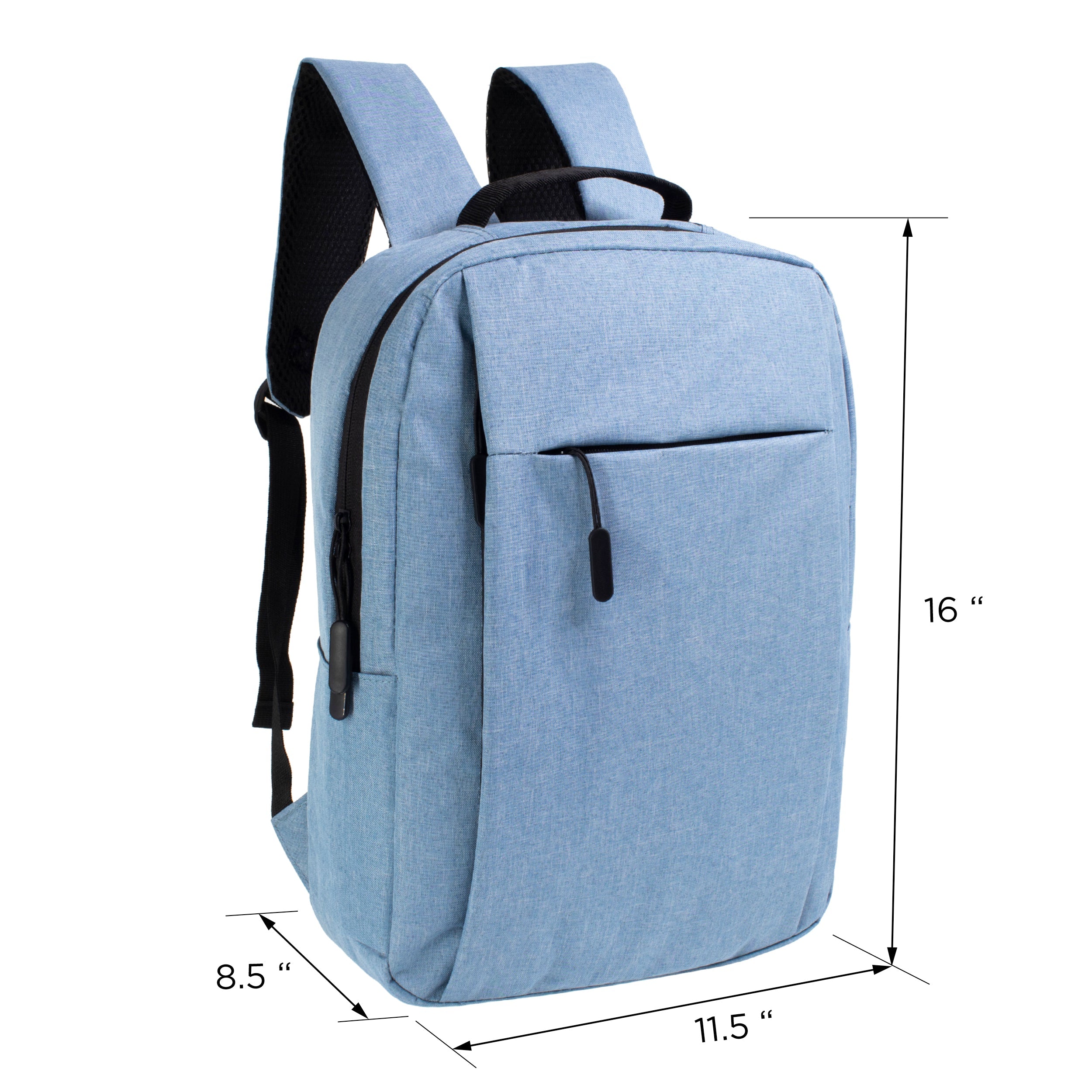 16" Wholesale Premium Laptop Backpacks in 3 Colors - Wholesale Case of 24 Bookbags