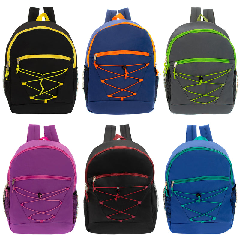 Wholesale 17 Inch Deluxe Backpack in 6 Assorted Colors - Case of 24