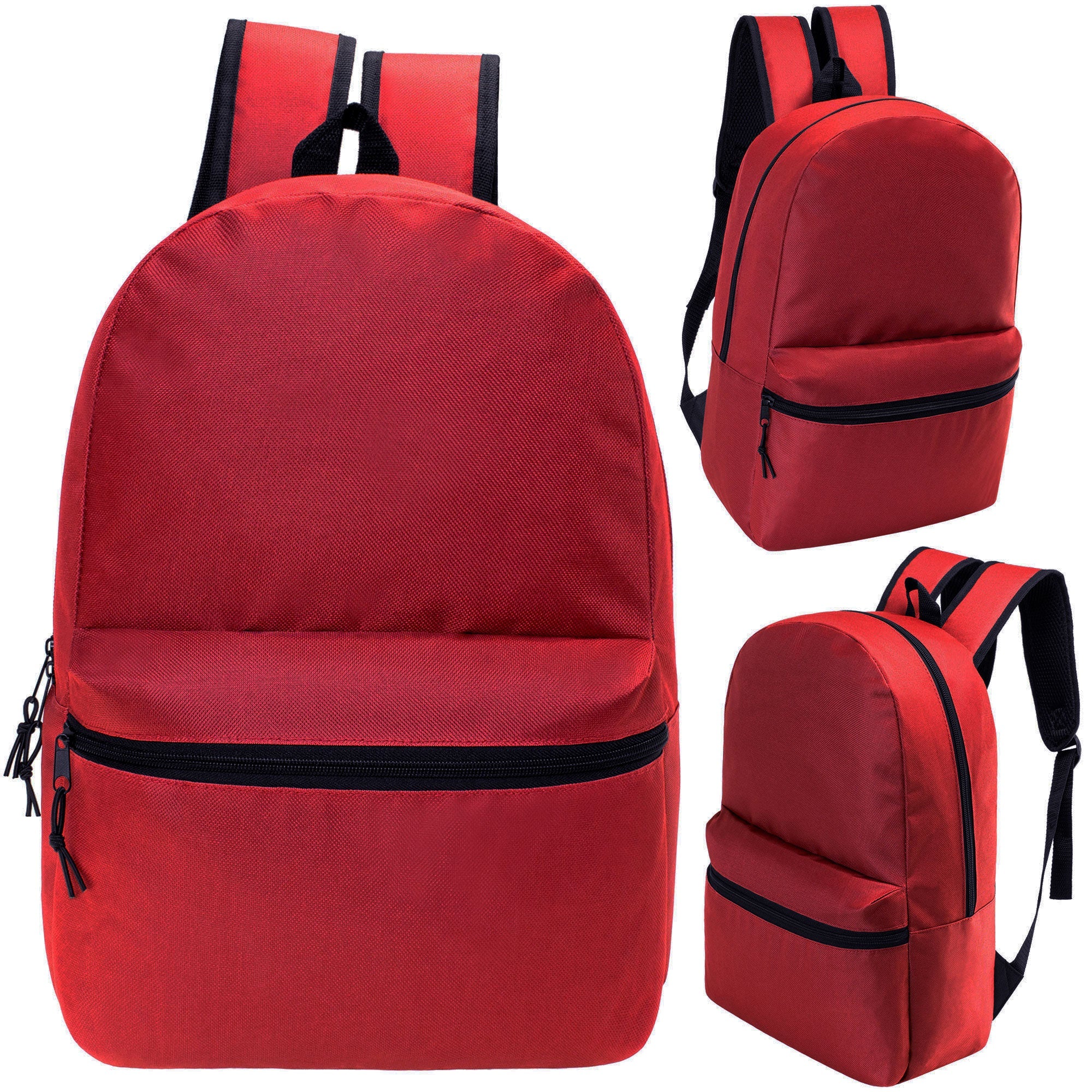 18.5" Kids Basic Wholesale Backpack in 6 Colors - Bulk Case of 24