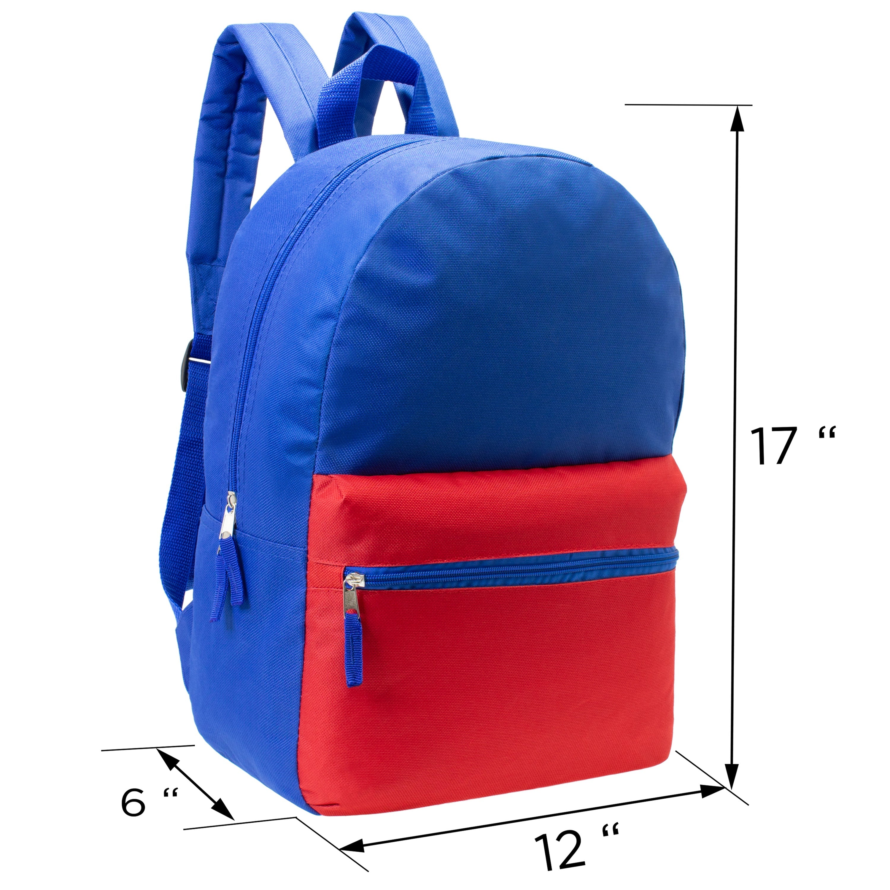 12 Multi Color Basic 17" Backpacks, 12 Winter Item Sets & Your Choice of 12 Bulk Hygiene Kits - Wholesale Homeless Care Package