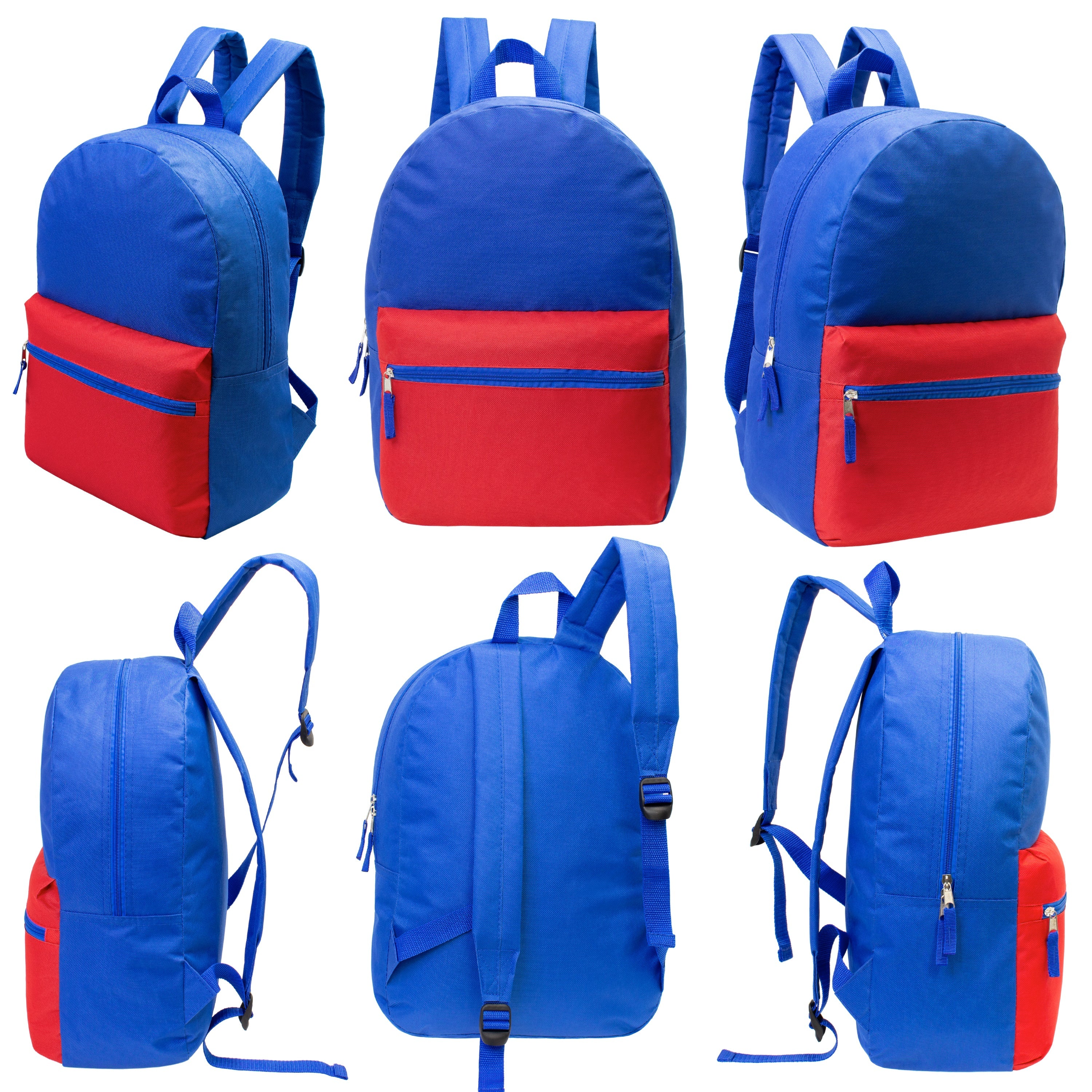 12 Multi Color Basic 17" Backpacks, 12 Winter Item Sets & Your Choice of 12 Bulk Hygiene Kits - Wholesale Homeless Care Package