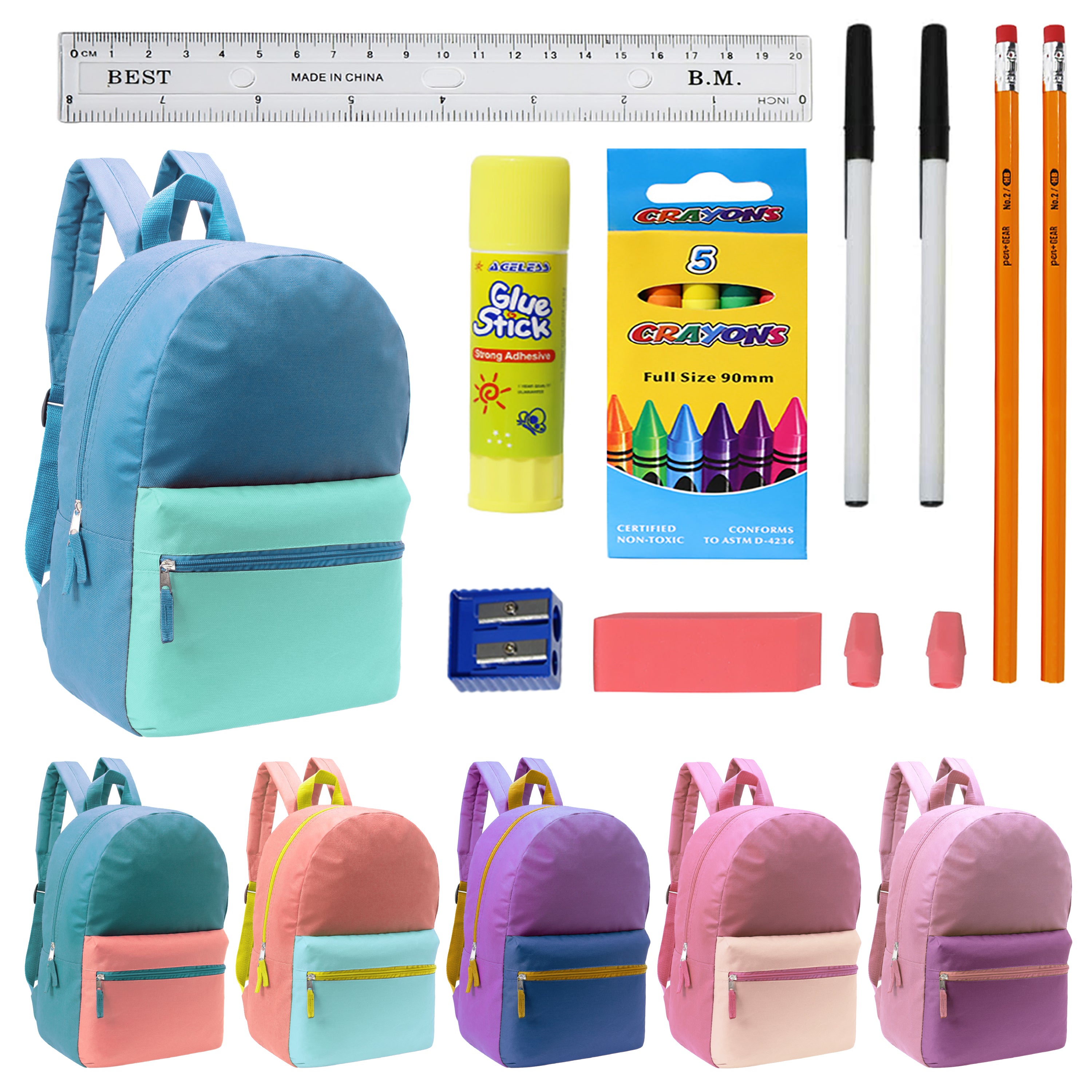 Multi colored saving backpack