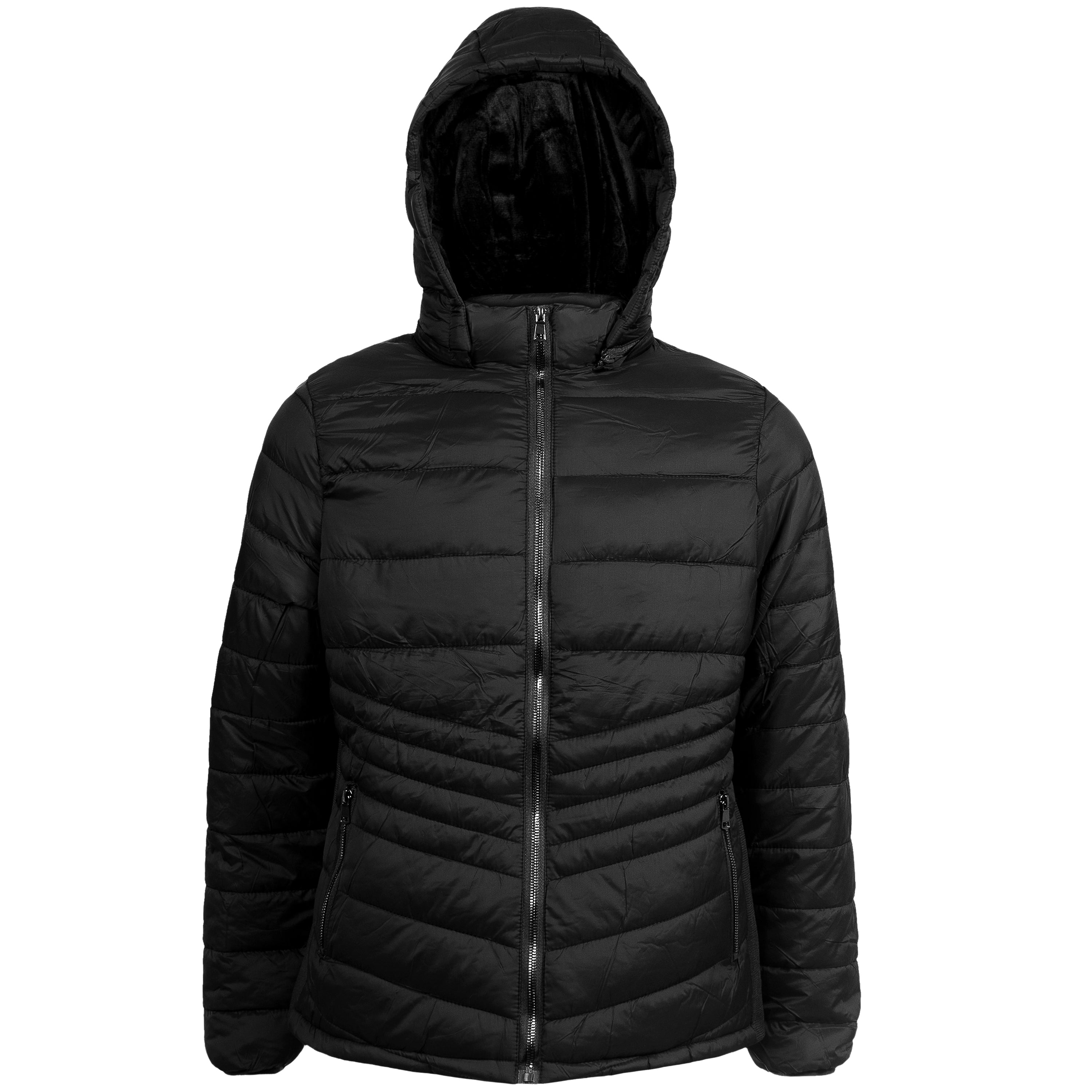 Women's Soft Black Puffer Wholesale Coats in Assorted Plus Sizes - Bulk Case of 18 Jackets