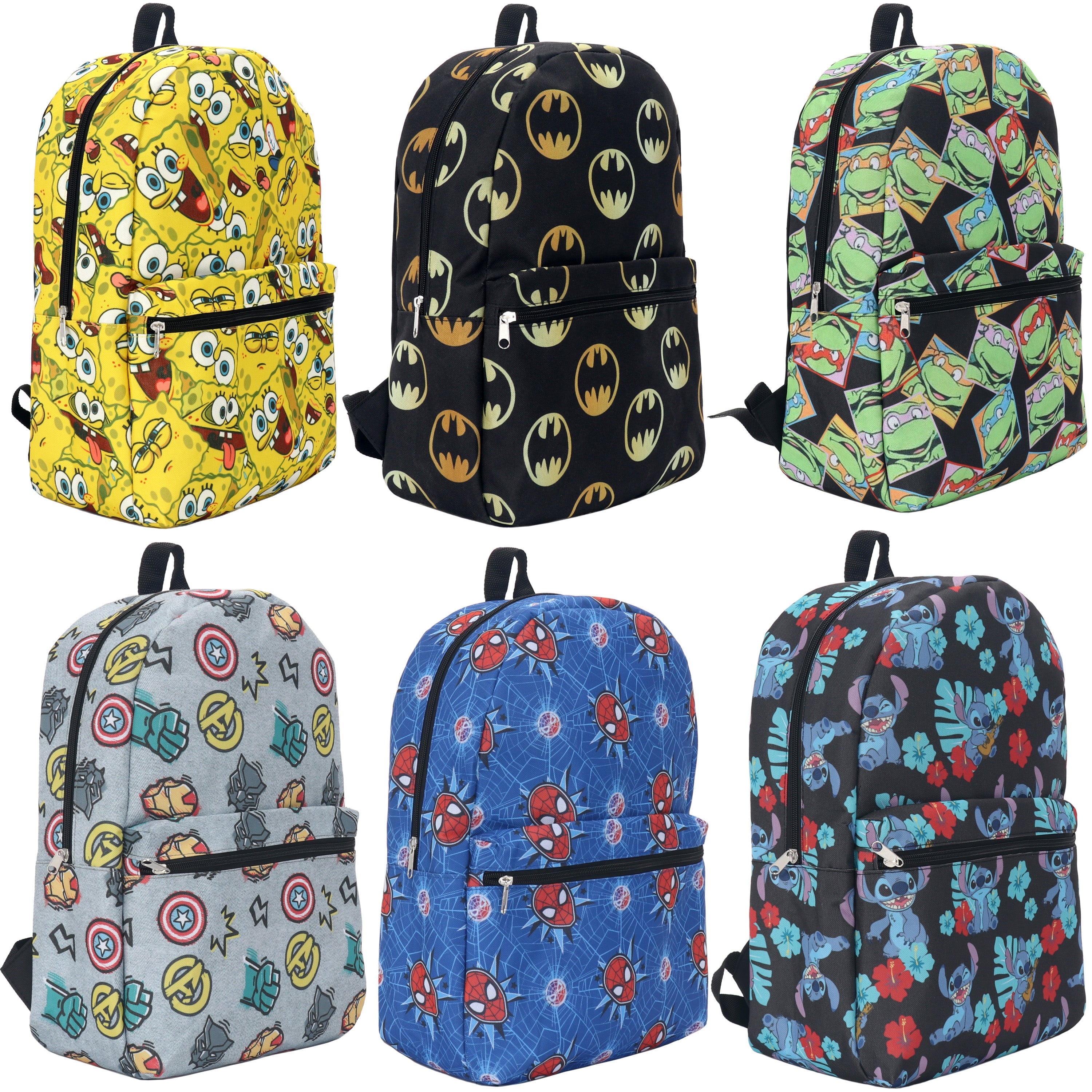 17" Wholesale Character Backpacks for Boys - Bulk Case of 24 Backpacks