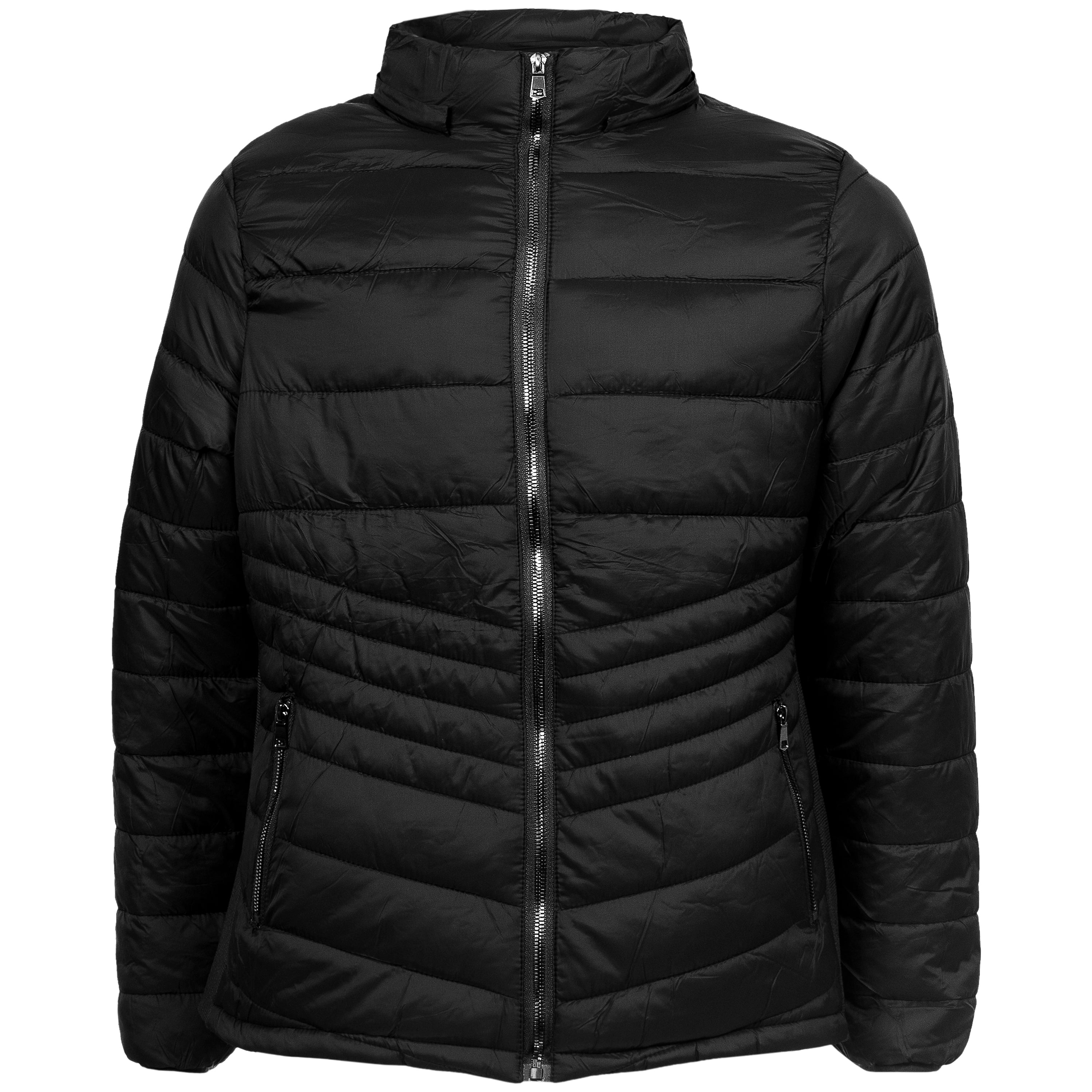 Women's Soft Black Puffer Wholesale Coats in Assorted Plus Sizes - Bulk Case of 18 Jackets