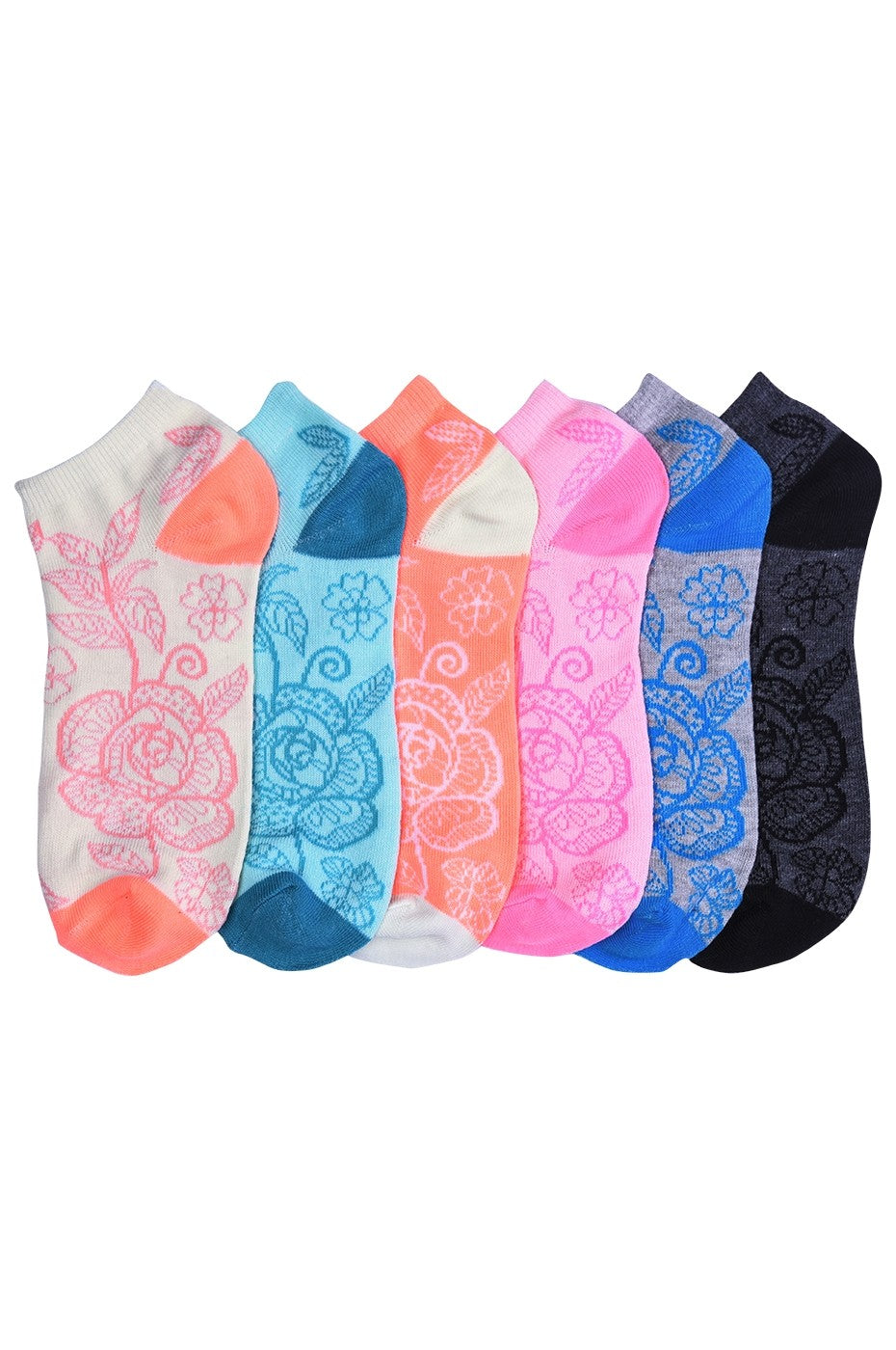 Size 9-11 Wholesale Socks Women's Low Cut, No Show Footies in 12 Styles - Bulk Case of 144 Pairs