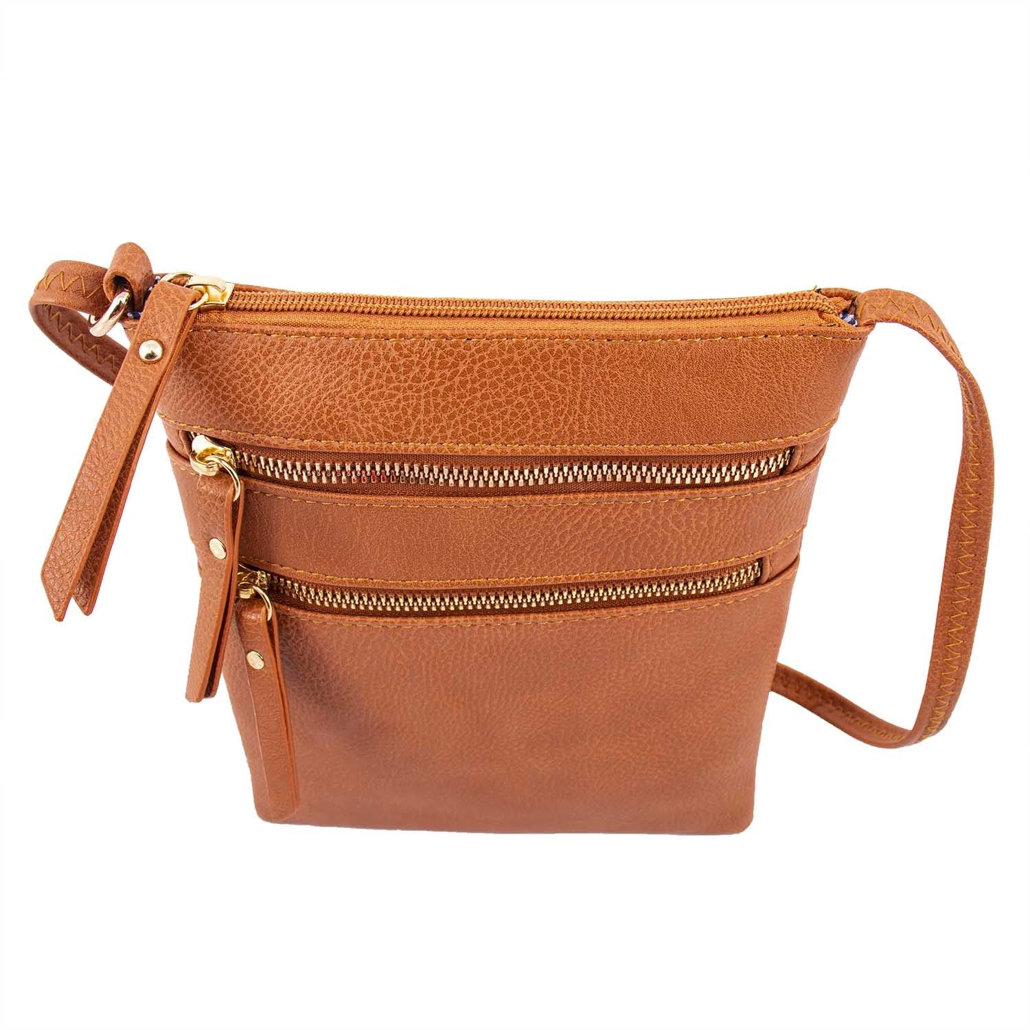 Casual Functional Multi Pocket Double Zipper Purse Crossbody Bags for Women