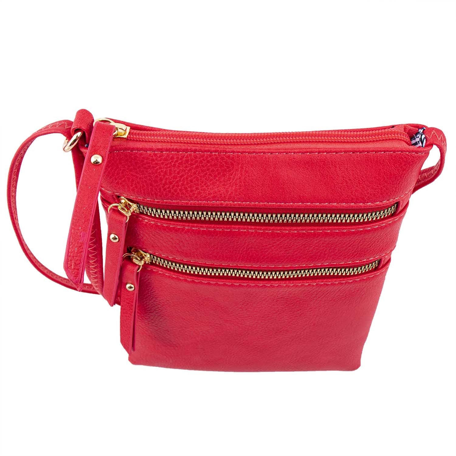 Casual Functional Multi Pocket Double Zipper Purse Crossbody Bags for Women