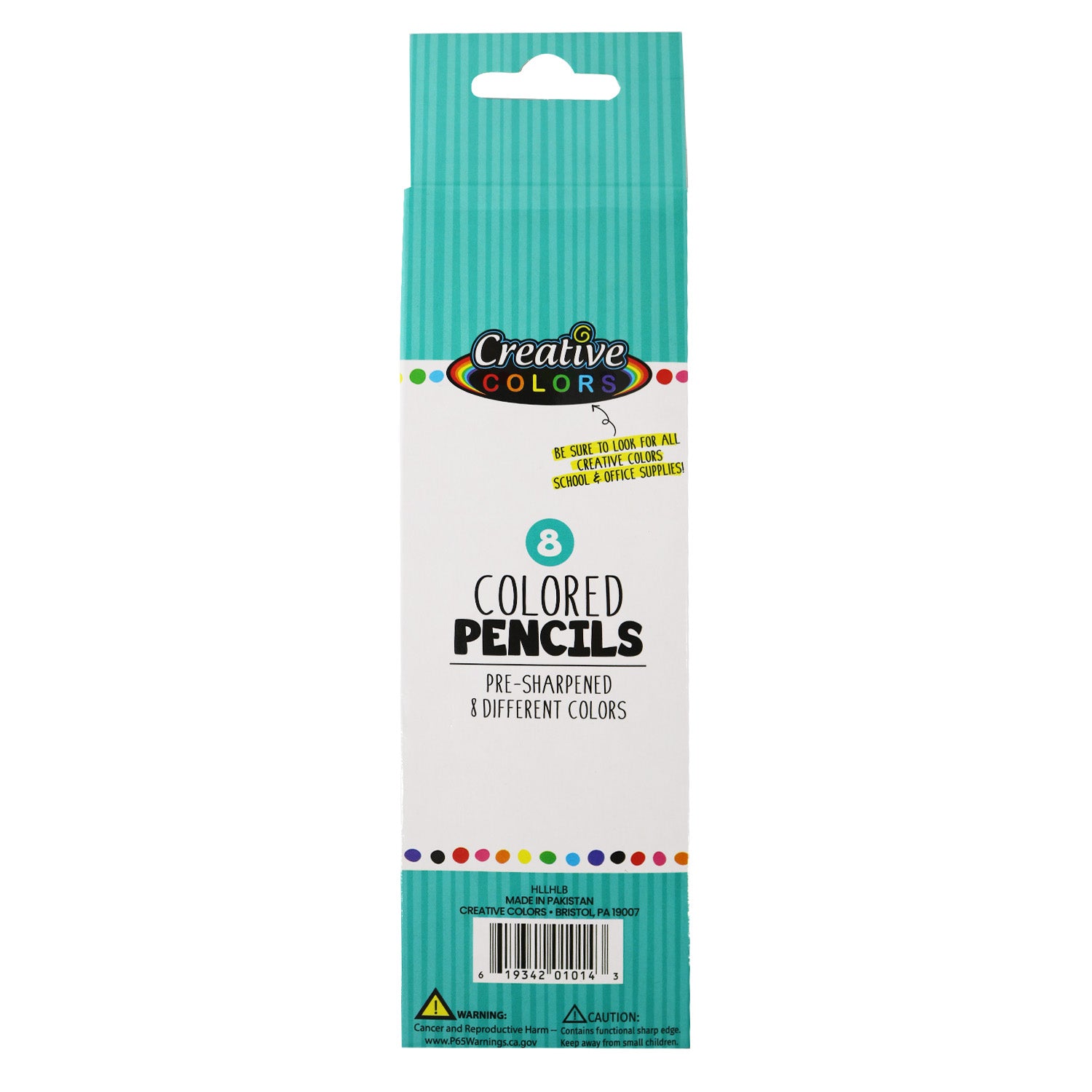 8 Pack of Colored Pencils - Bulk School Supplies Wholesale Case of 48 Packs of Colored Pencils